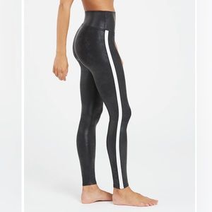 SPANX Faux Leather Side Stripe Leggings - XL - NWOT - Never worn!